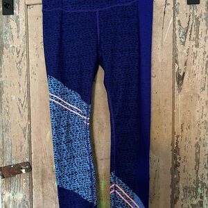 Athleta Vibrant Blue and Pink Leggings